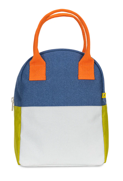 fluf Zipper Lunch Bag navy/citrus