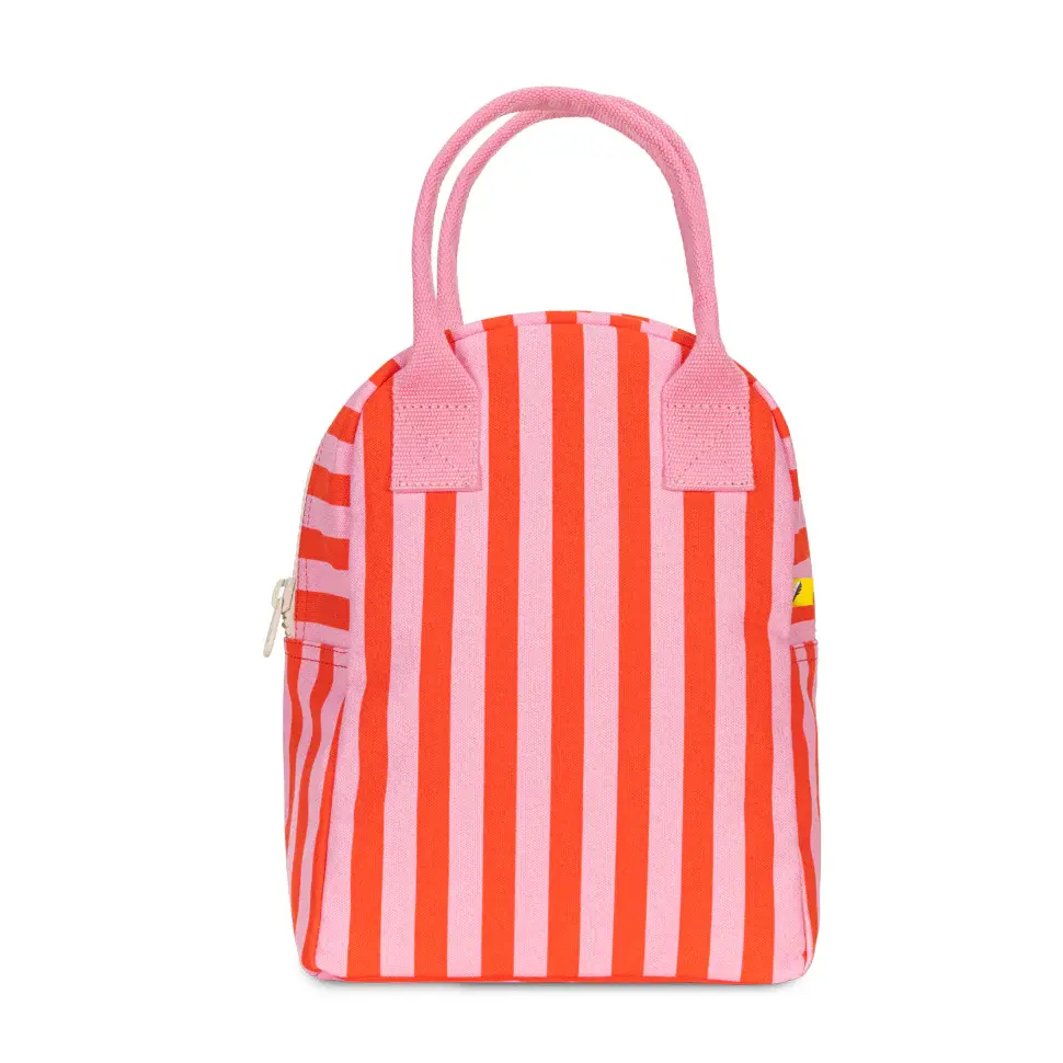 fluf Zipper Lunch Bag pink/poppy awning