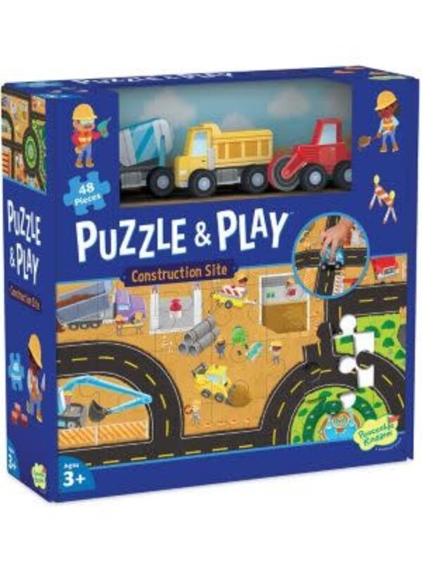 Peaceable Kingdom Puzzle and Play: Construction Site
