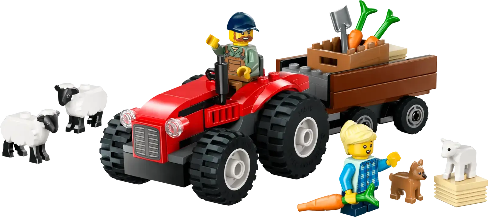 LEGO® City Red Farm Tractor with Trailer & Sheep 60461