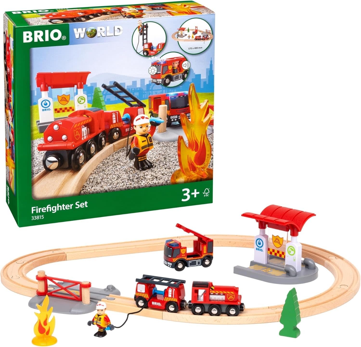 Brio Rescue Firefighter Train Set