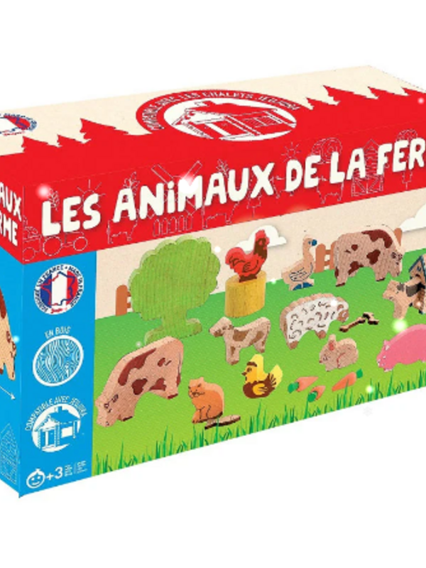 Wooden Farm Animals Les Animaux de la Ferme