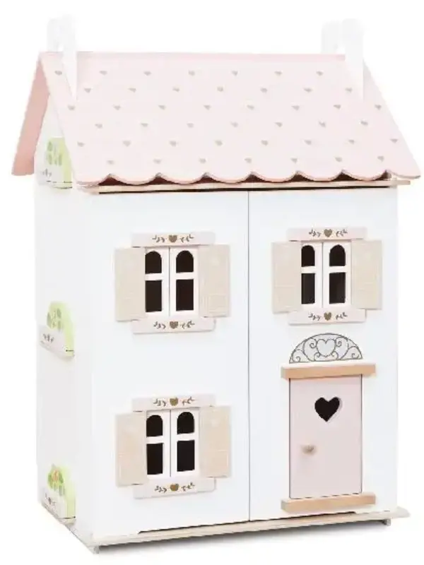 Le Toy Van Rose Heart House Wooden Dollhouse (unfurnished)