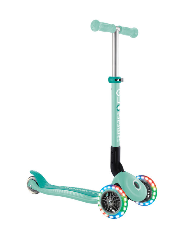 Globber Junior Foldable 3 Wheel Scooter with Lights - Mint