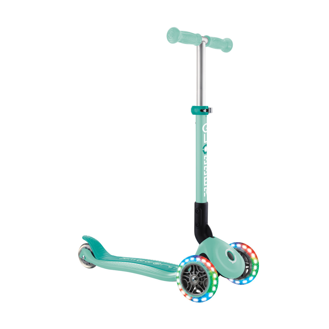 Globber Junior Foldable 3 Wheel Scooter with Lights - Mint