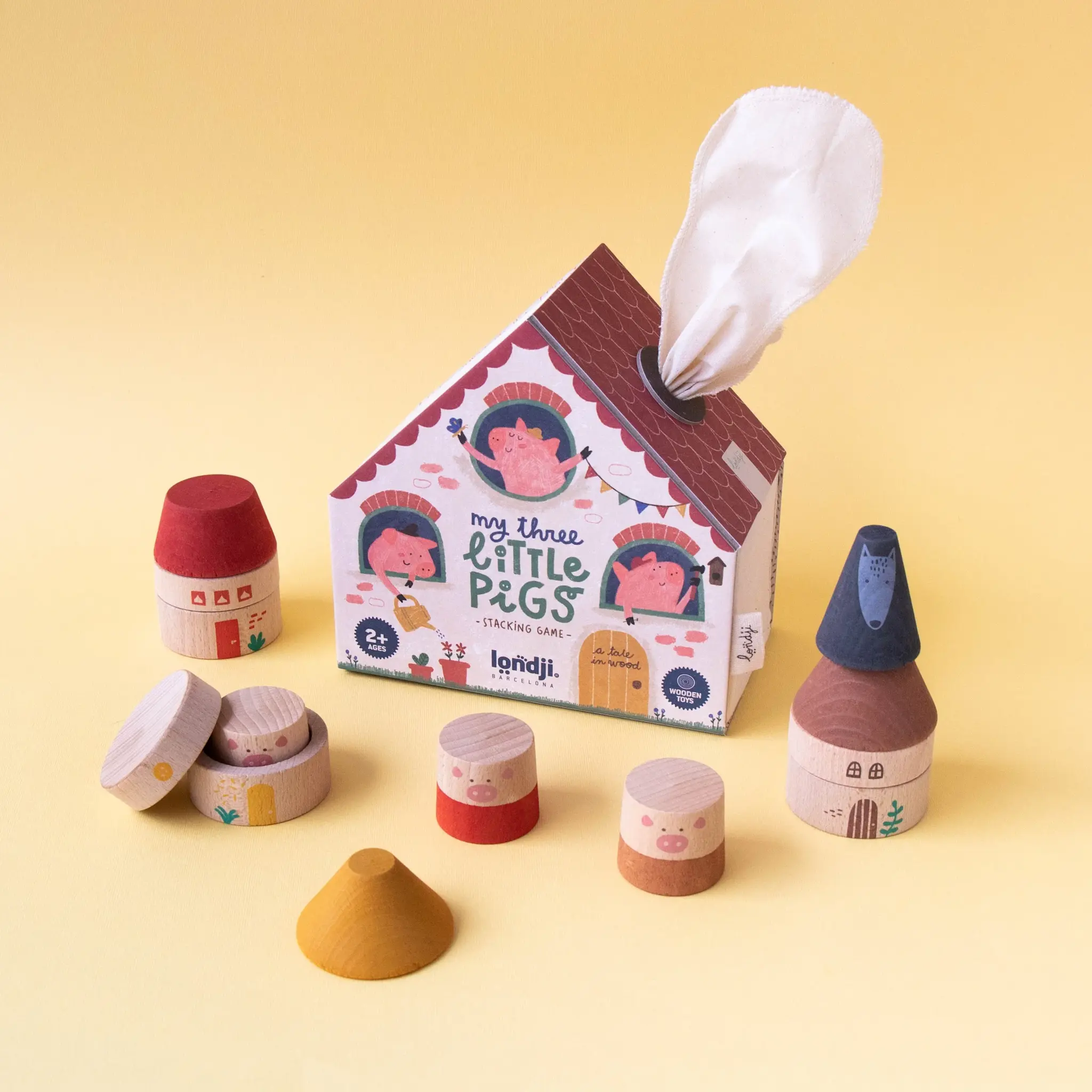 My Three Little Pigs Wooden Stacking Game