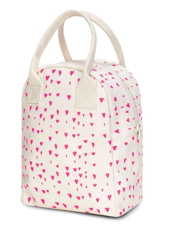 fluf Zipper Lunch Bag tiny hearts
