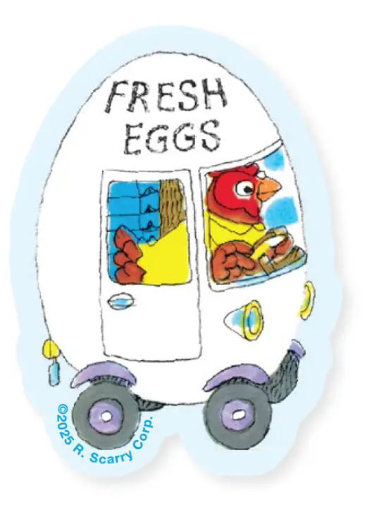 Richard Scarry® Egg Car Sticker