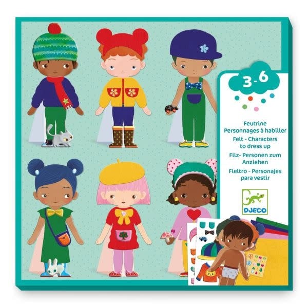 Djeco Collage - Felt Characters To Dress Up