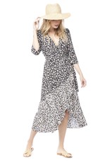 Saltwater Luxe Mikey 3/4 Sleeve Leopard Wrap Dress