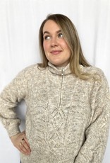 Little Lies Katie Half-Zip Cable Knit Sweater