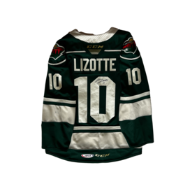 2021/22 Set #1 Green Jersey, Player Worn, (Signed) Lizotte