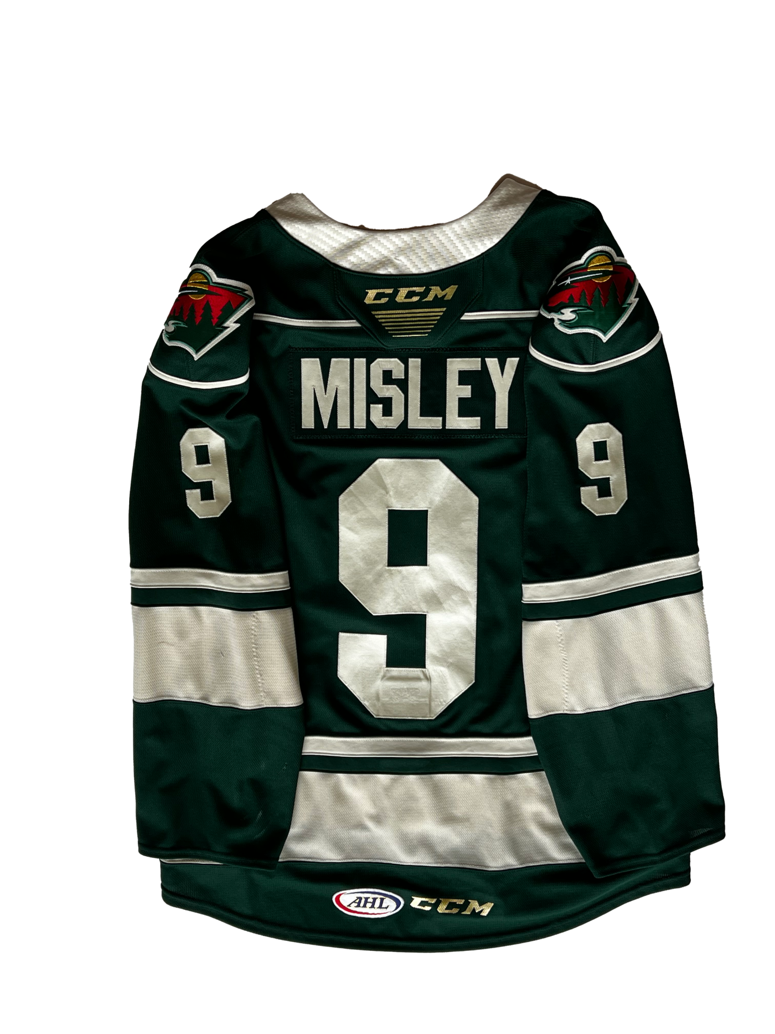 2021/22 Set #1 Green Jersey, Player Worn, Misley - Iowa Wild Hockey Club