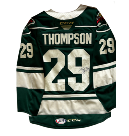 2021/22 Set #2 Green Jersey, Player Worn, (Signed) Thompson
