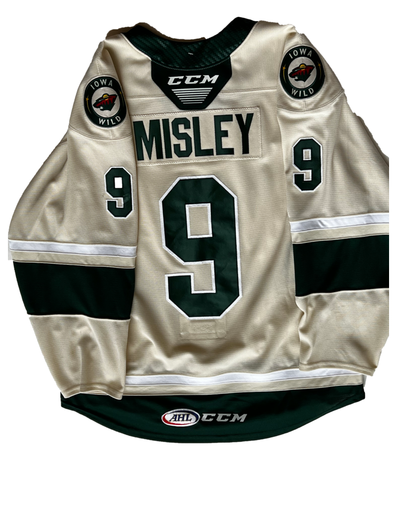 2021/22 Set #1 Green Jersey, Player Worn, Misley - Iowa Wild Hockey Club