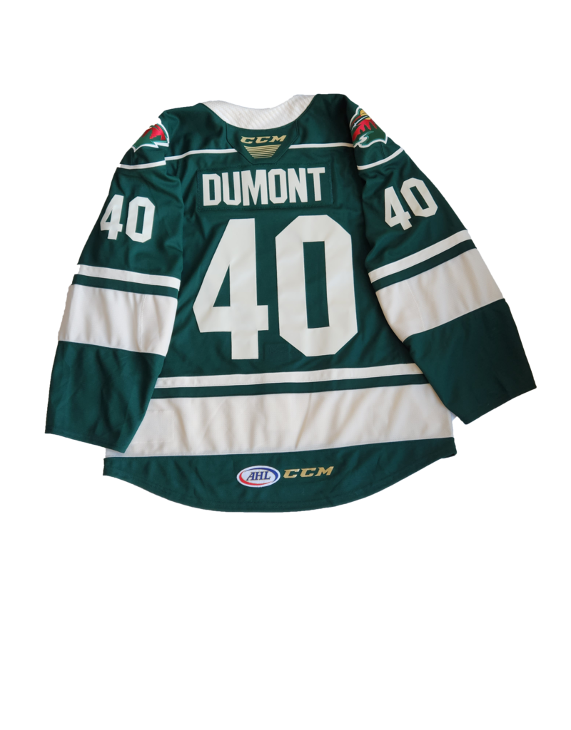 CCM Authentic Lettered Green Jersey Dumont #40