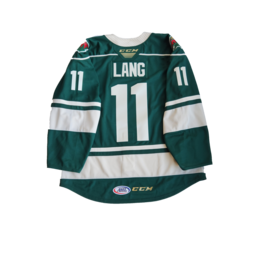 CCM Authentic Lettered Green Jersey Lang #11