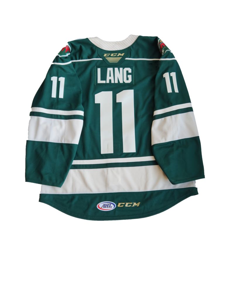 CCM Authentic Lettered Green Jersey Lang #11