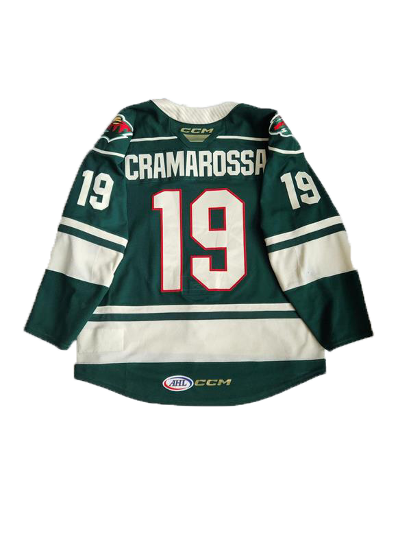 2022/23 Set #1 Green Jersey, Player Worn, (Unsigned) Cramarossa - Iowa Wild  Hockey Club
