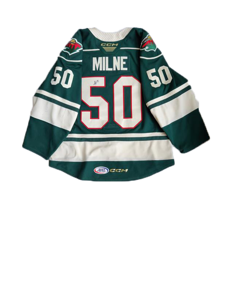 2022/23 Set #1 Green Jersey, Player Worn, (Signed) Milne - Iowa