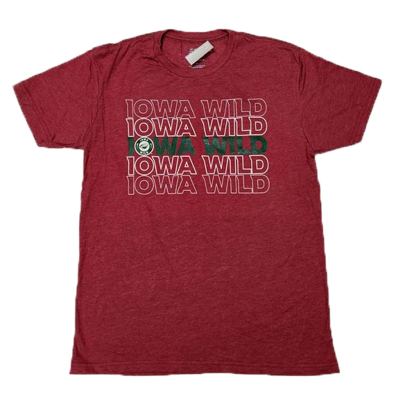 Cardinal Iowa Wild Repeating T Shirt Iowa Wild Hockey Club 6447