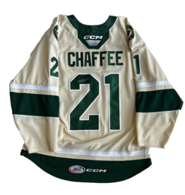 2022/23 Set #1 Wheat Jersey, Player Worn, (Signed) Chaffee #21