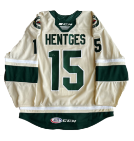 2022/23 Set #2 Wheat Jersey, Player Worn, (Signed) Hentges #15