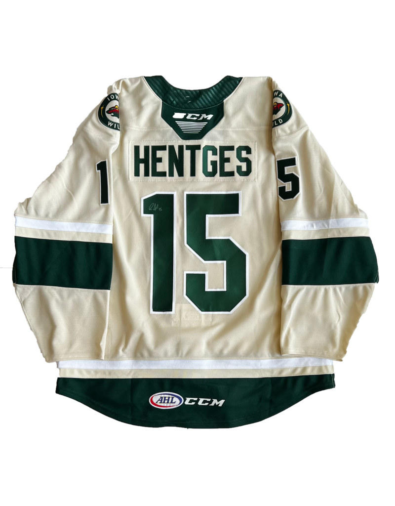 2022/23 Set #2 Wheat Jersey, Player Worn, (Signed) Hentges #15