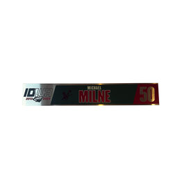 2022-23 Player Signed Home Metal Nameplate Milne #50