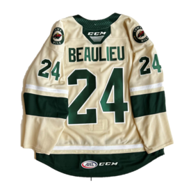 Authentic Lettered Green Jersey Register #25 - Iowa Wild Hockey Club