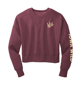108 Stitches Ladies Embroidered Primary Logo Cropped Crewneck