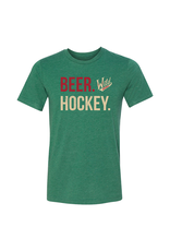(Was $34.00) Green Primary Logo BEER Hockey T-shirt