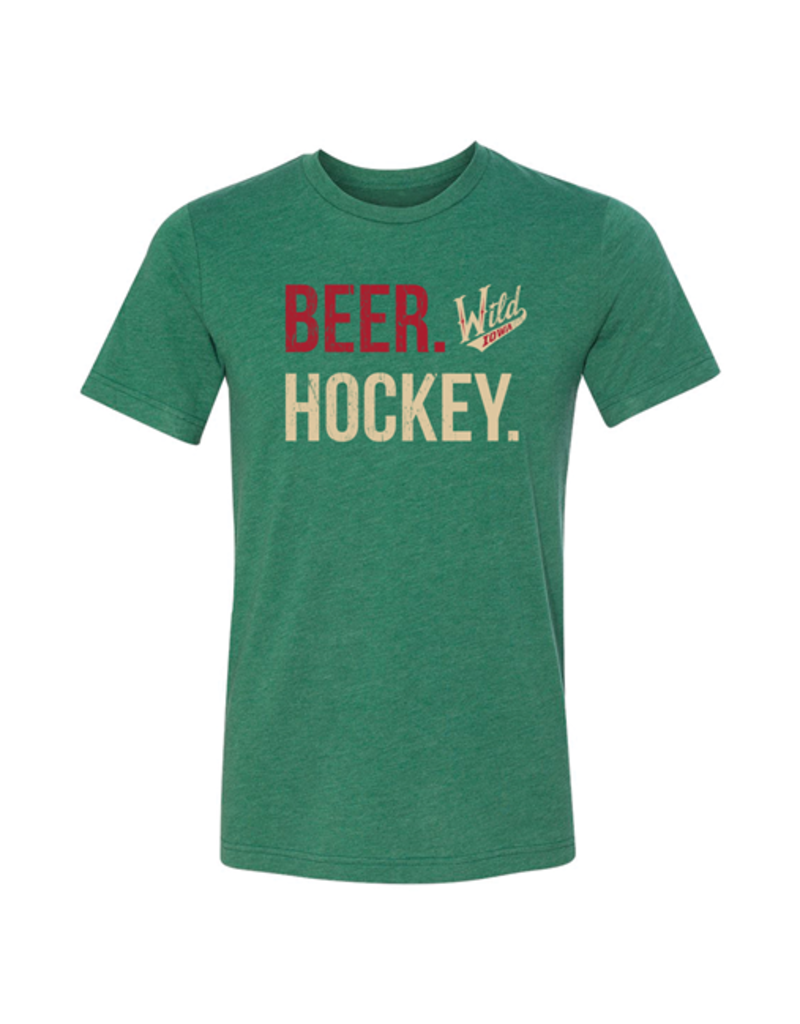 (Was $34.00) Green Primary Logo BEER Hockey T-shirt
