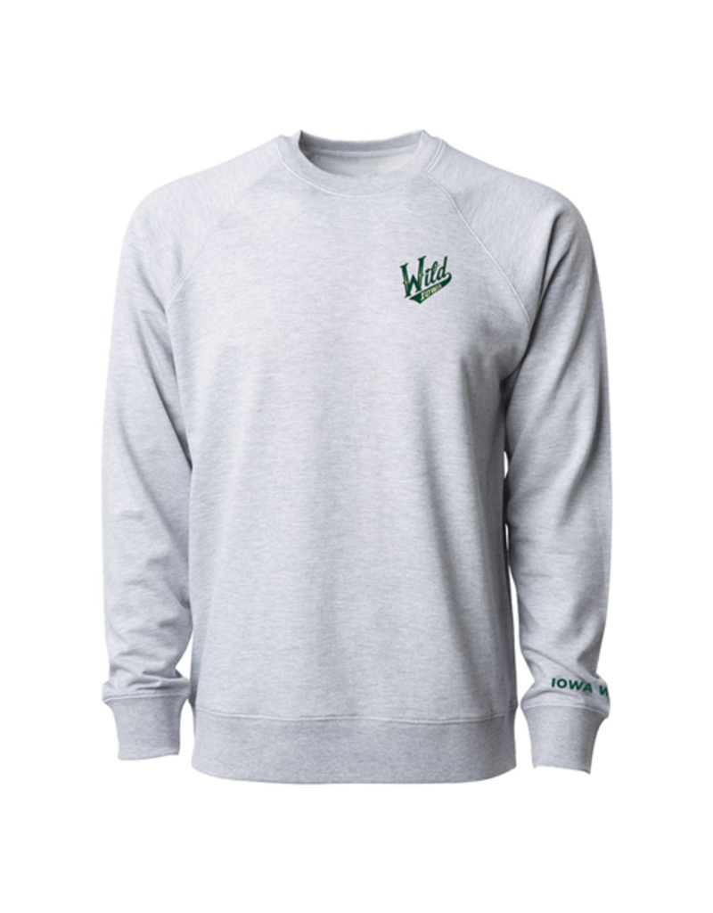 108 Stitches 108 Stitches L/S Print Athletic Heather Crewneck