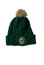 Destroyer Rocks Green Knit Beanie w/ Fur Pom