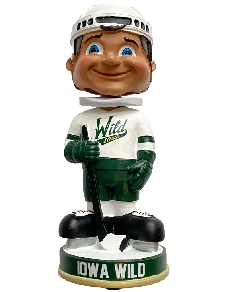 Licensed National Bobblehead Hall of Fame & Museum - Vintage Iowa Wild WHITE JERSEY Collectors Bobblehead