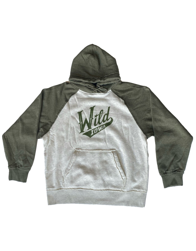 J. America (Was $68.00) Oat/Army Green Heather - Primary Logo Hood