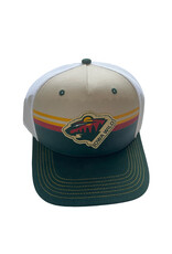 (Was $25.00) Bearhead Patch Striped Mesh Snapback