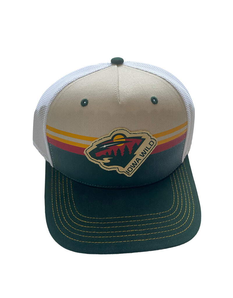 (Was $25.00) Bearhead Patch Striped Mesh Snapback