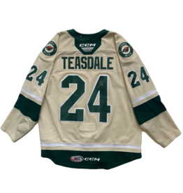 2023/24 Set #1 Wheat Jersey, Player Worn, (Signed) Teasdale #24