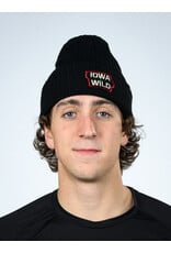 HockeyYak Black Beanie - Iowa State Outline