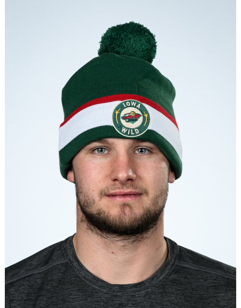 CCM CCM Green Pom Beanie w/ Striped Cuff