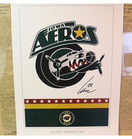 MUSTANG Heritage Collection - Commemorative Player Signed Iowa Aeros Poster (12x16)