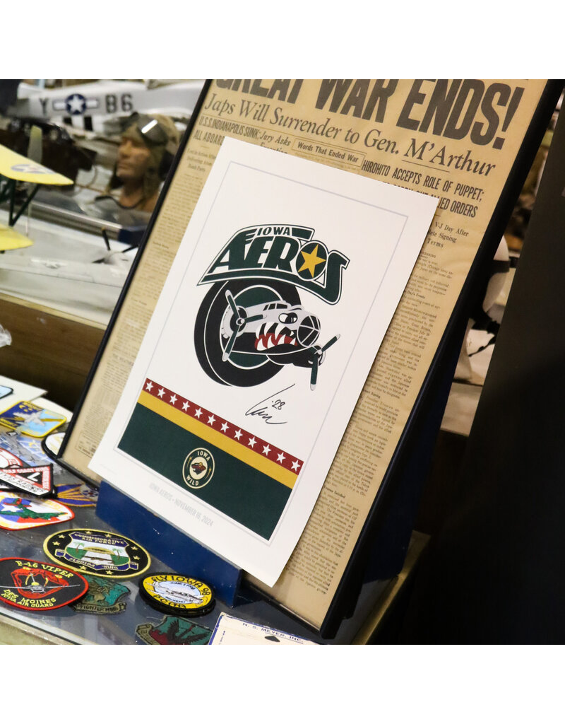 MUSTANG Heritage Collection - Commemorative Player Signed Iowa Aeros Poster (12x16)