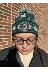 Zephyr Zephyr Snowflake Cuffed Pom Beanie w/ Hockey Sticks