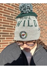 Zephyr Zephyr Green/Gray Fishnet Knit Cuffed Fleece Lined Beanie