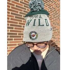 Zephyr Zephyr Green/Gray Fishnet Knit Cuffed Fleece Lined Beanie