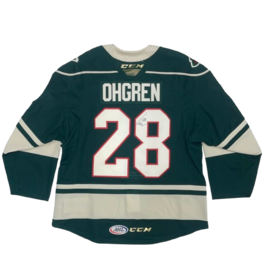 2023/24 Set #1 Green Jersey, Player Worn, (Signed) Ohgren #28
