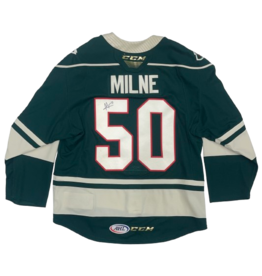 2023/24 Set #1 Green Jersey, Player Worn, (Signed) Milne #50