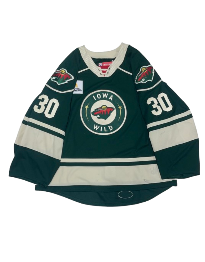 2023/24 Set #1 Green Jersey, Player Worn (Signed) Wallstedt #30